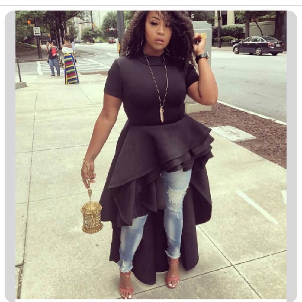 Black Hi-Low Scuba top